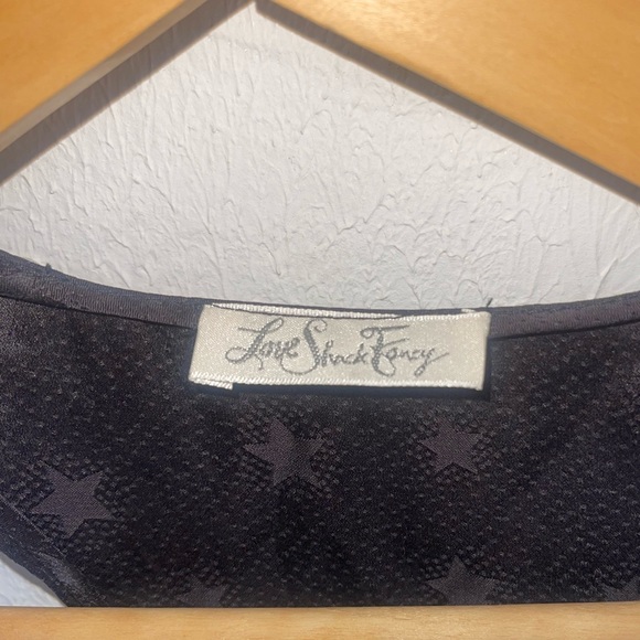 Loveshack fancy black racer back dress with black stars - Picture 2 of 5